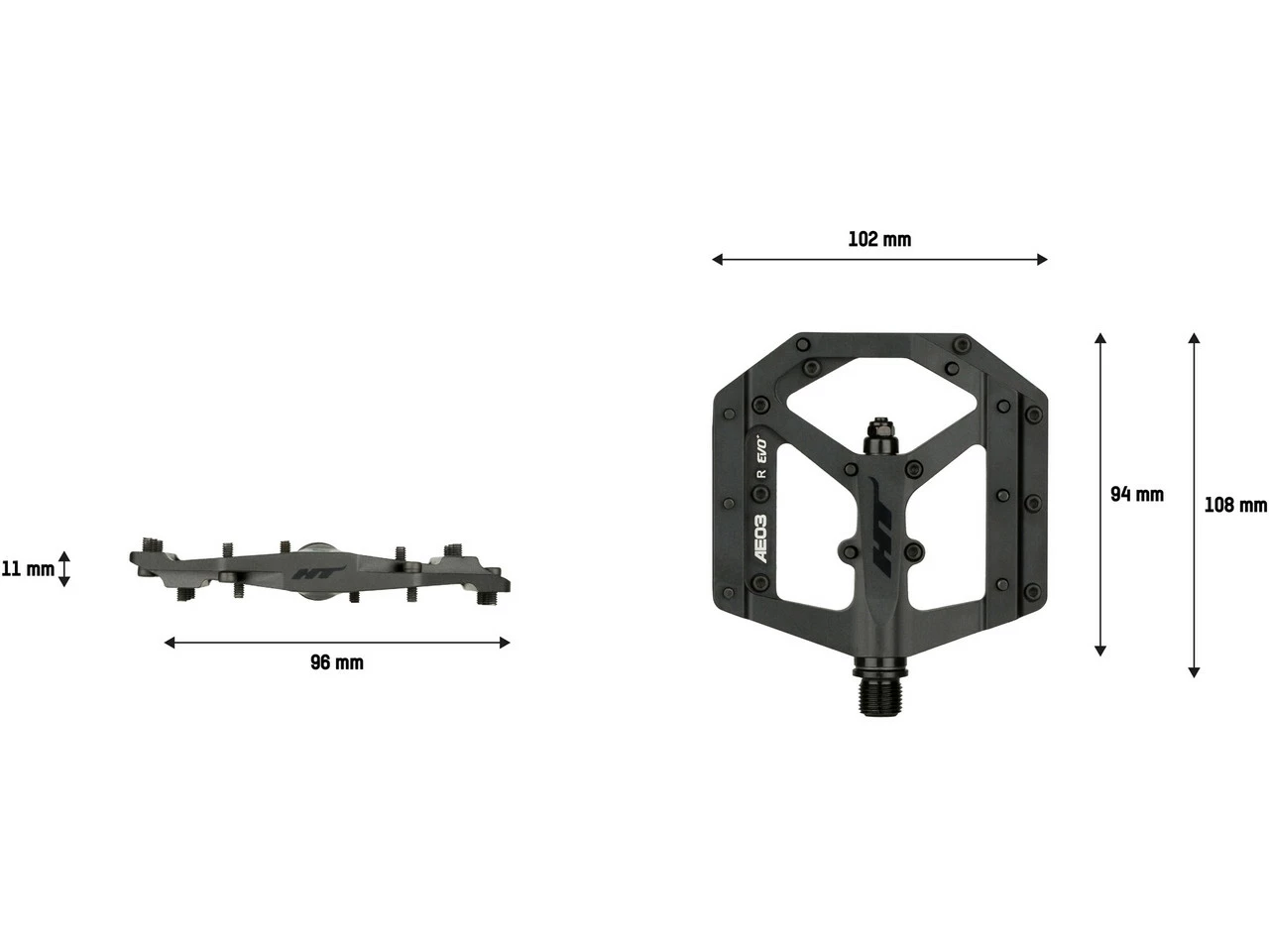 HT EVO AE03 Plattformpedale Stealth Black Limited Edition 8 HT EVO AE03 Plattformpedale Stealth Black Limited Edition – Bild 6
