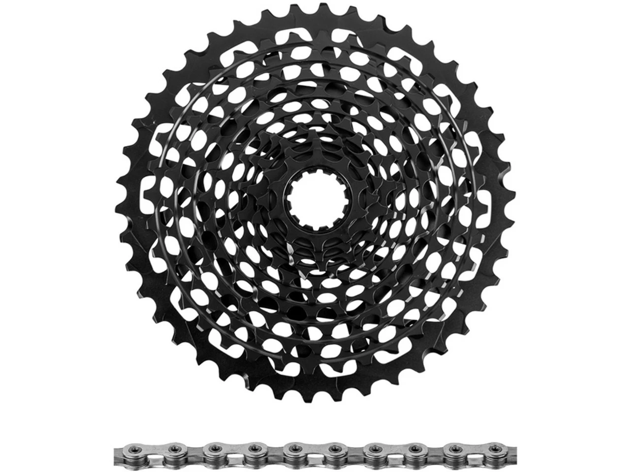SRAM X01 XG-1195 Kassette + PC XX1 Kette 11-fach Verschleißset 3 SRAM X01 XG-1195 Kassette + PC XX1 Kette 11-fach Verschleißset