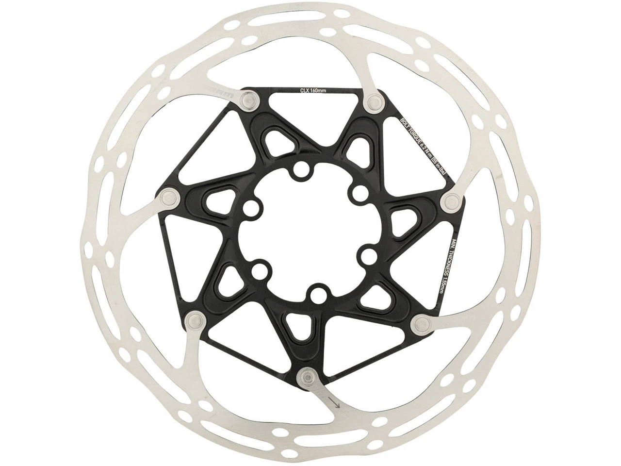 SRAM Centerline X Rounded 6-Loch Bremsscheibe Mit Titan-Schrauben 2-teilig 3 SRAM Centerline X Rounded 6-Loch Bremsscheibe Mit Titan-Schrauben 2-teilig