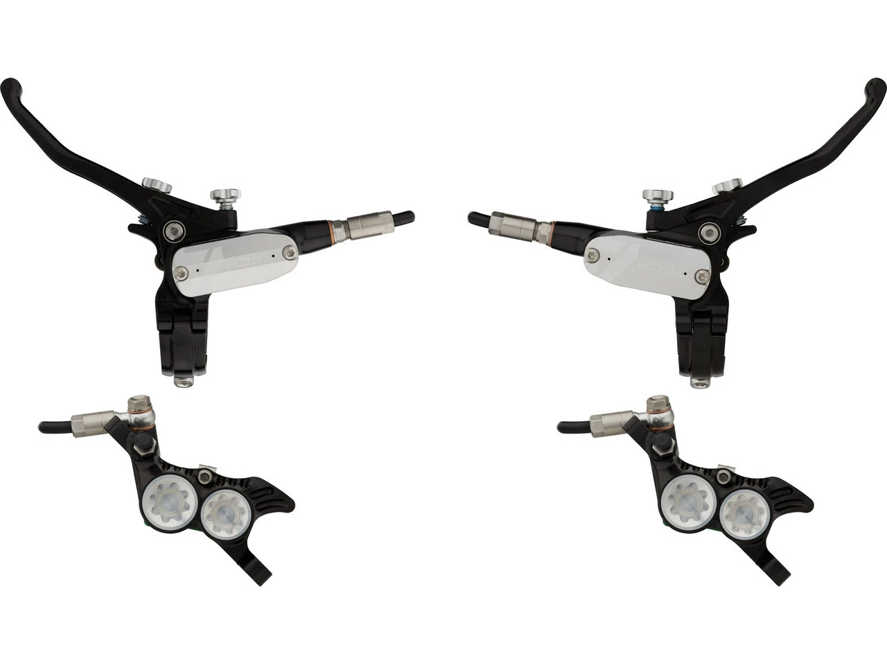 HOPE Tech 4 V4 V+h Set Scheibenbremse Mit Kunststoffleitung 3 HOPE Tech 4 V4 V+h Set Scheibenbremse Mit Kunststoffleitung